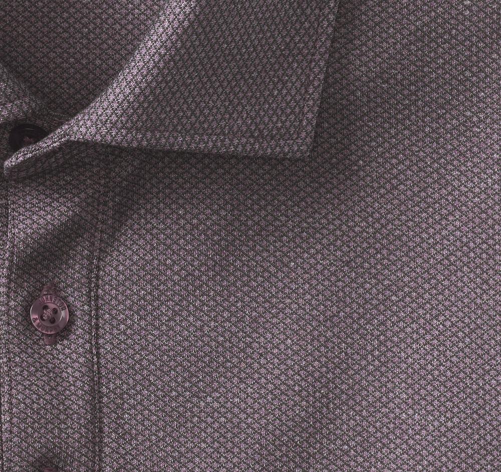Johnston & Murphy Knit Jacquard Long-Sleeve Polo Purple