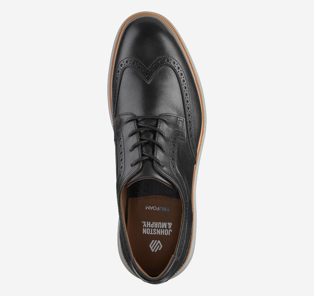 Johnston & Murphy Larkin Wingtip Black Italian Calfskin
