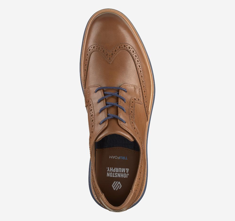 Johnston & Murphy Larkin Wingtip Tan Italian Calfskin