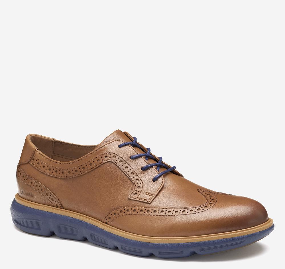 Johnston & Murphy Larkin Wingtip Tan Italian Calfskin