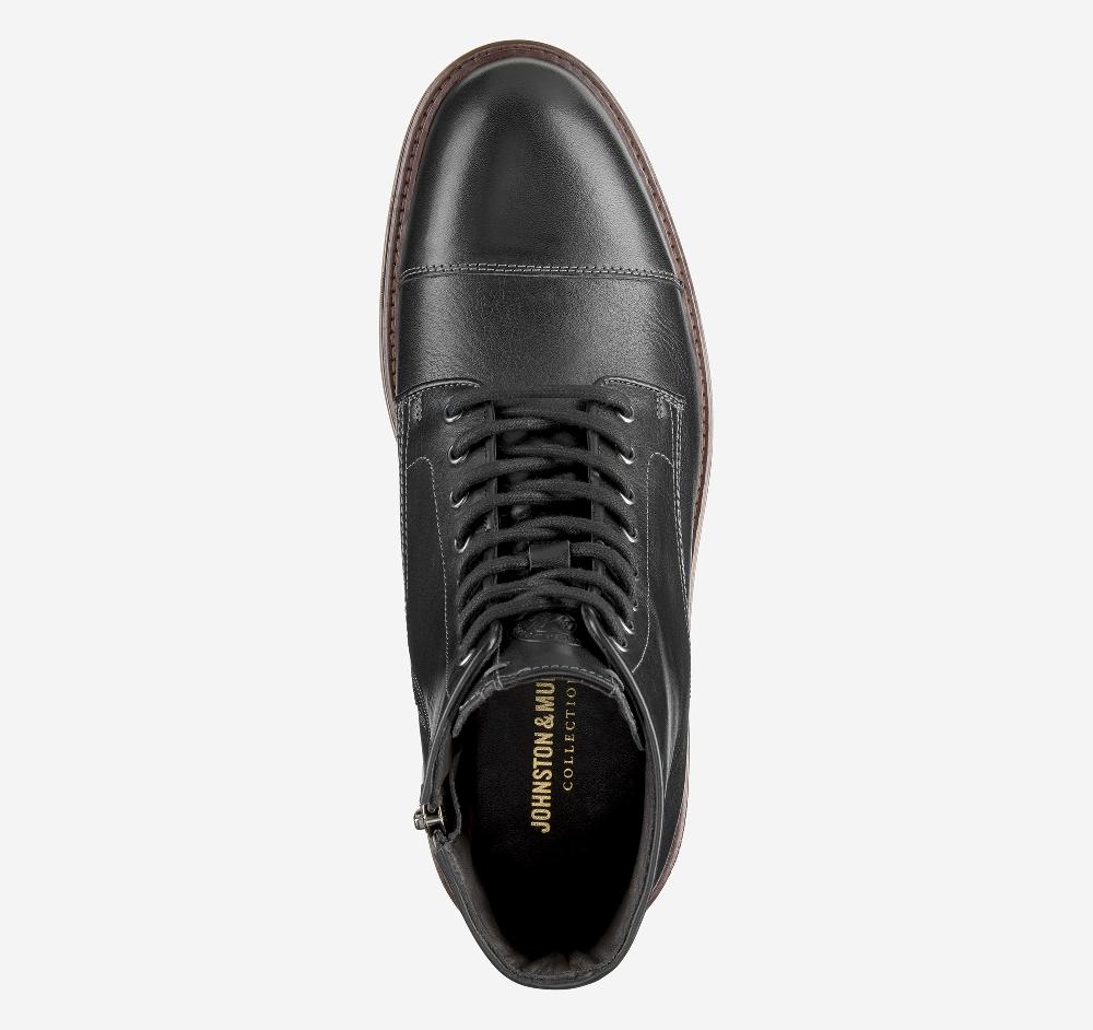 Johnston & Murphy Latham Cap Toe Boot Black European Calfskin
