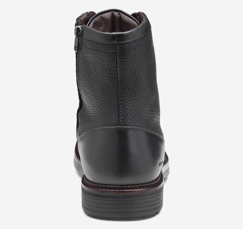 Johnston & Murphy Latham Plain Toe Boot Black European Calfskin
