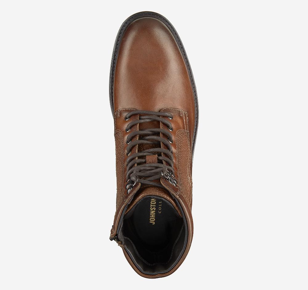 Johnston & Murphy Latham Plain Toe Boot Tan European Calfskin