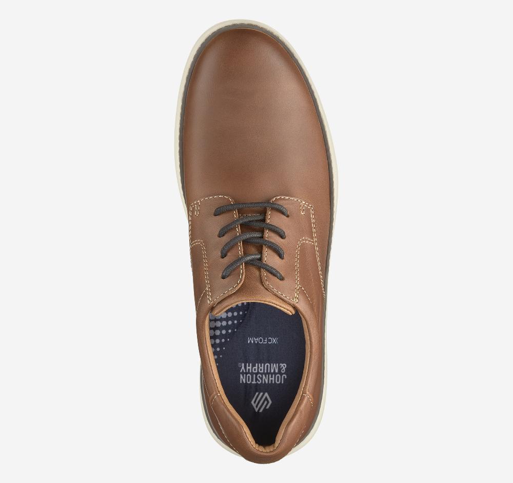 Johnston & Murphy McGuffey 2 Plain Toe Tan Full Grain