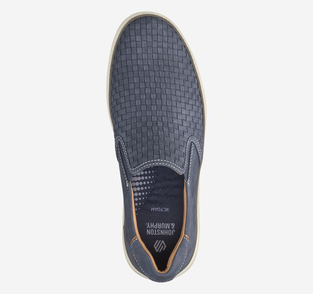 Johnston & Murphy McGuffey 2 Woven Slip-On Navy Woven Tumbled Nubuck