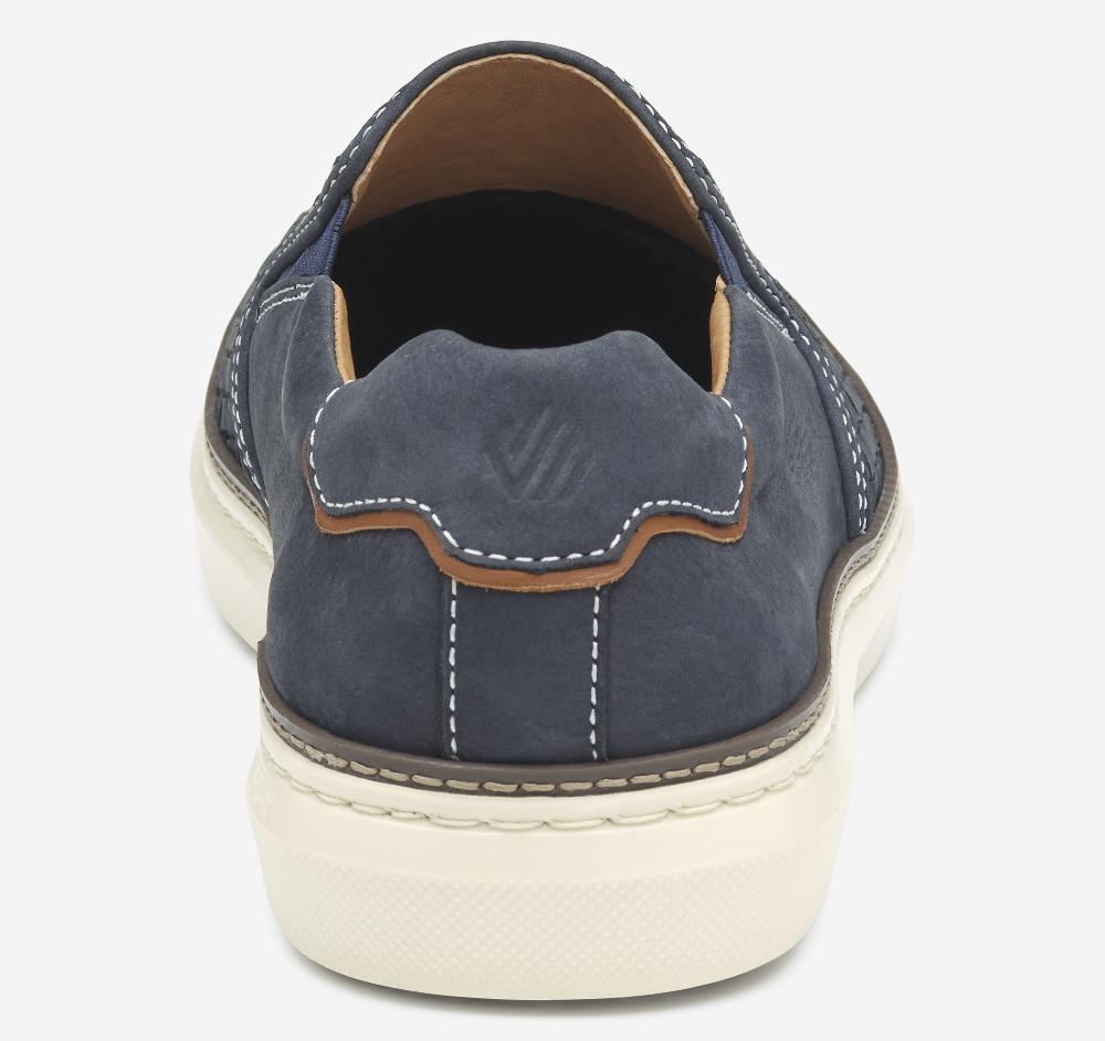 Johnston & Murphy McGuffey 2 Woven Slip-On Navy Woven Tumbled Nubuck