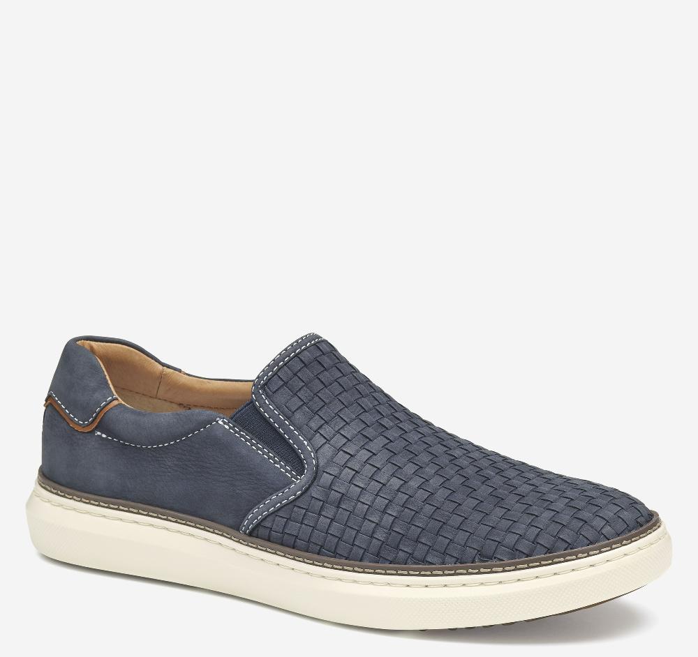 Johnston & Murphy McGuffey 2 Woven Slip-On Navy Woven Tumbled Nubuck