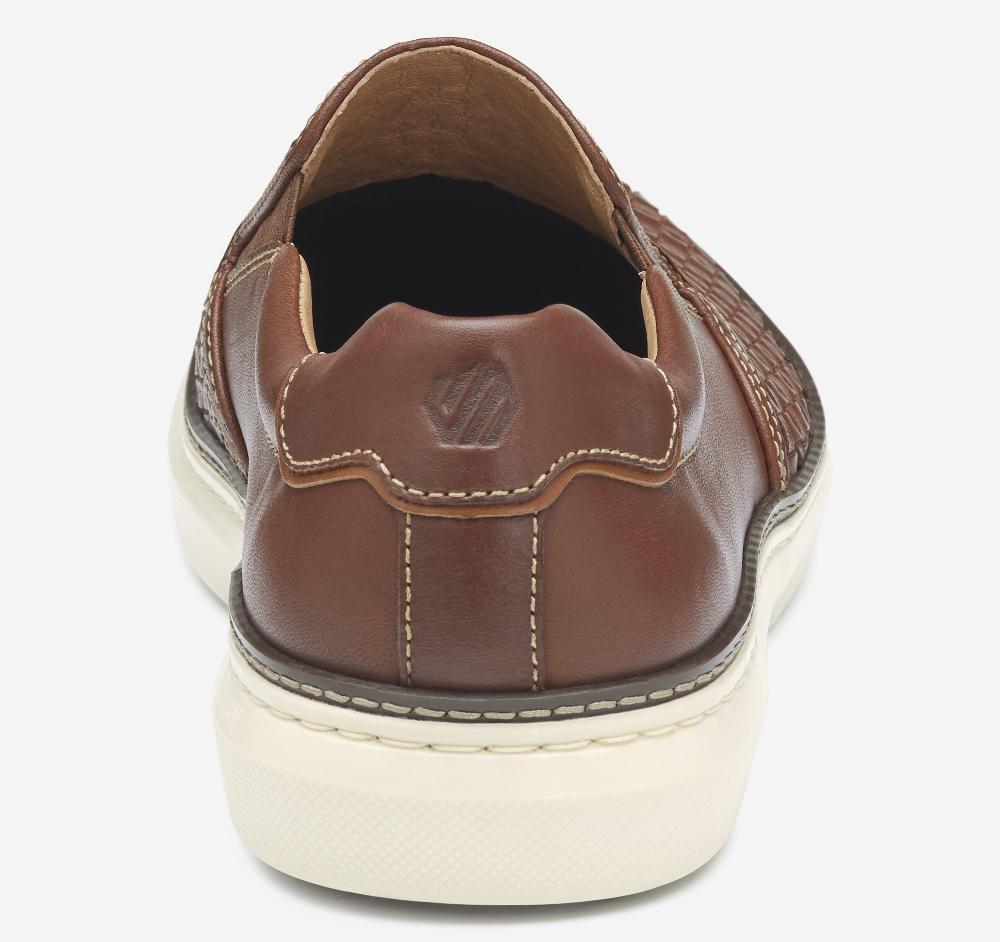 Johnston & Murphy McGuffey 2 Woven Slip-On Tan Woven Full Grain