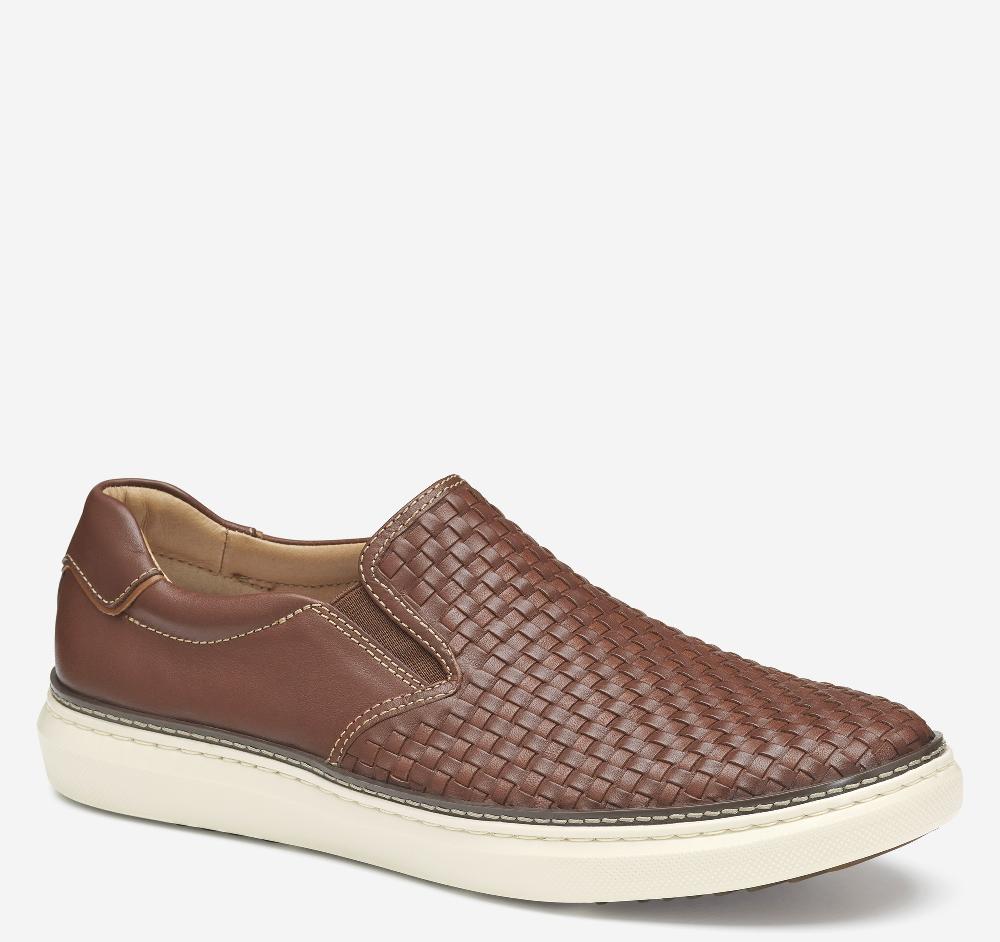 Johnston & Murphy McGuffey 2 Woven Slip-On Tan Woven Full Grain