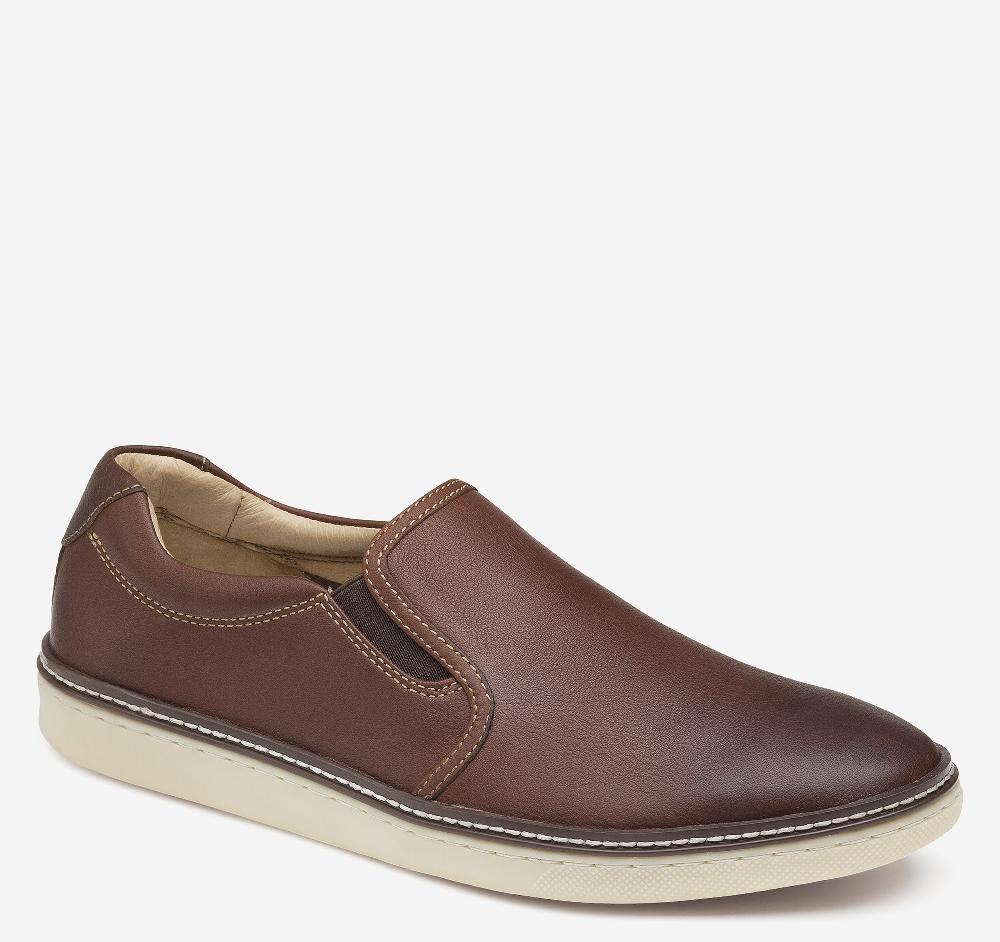Johnston & Murphy McGuffey Slip-On Dark Brown Tumbled Full Grain