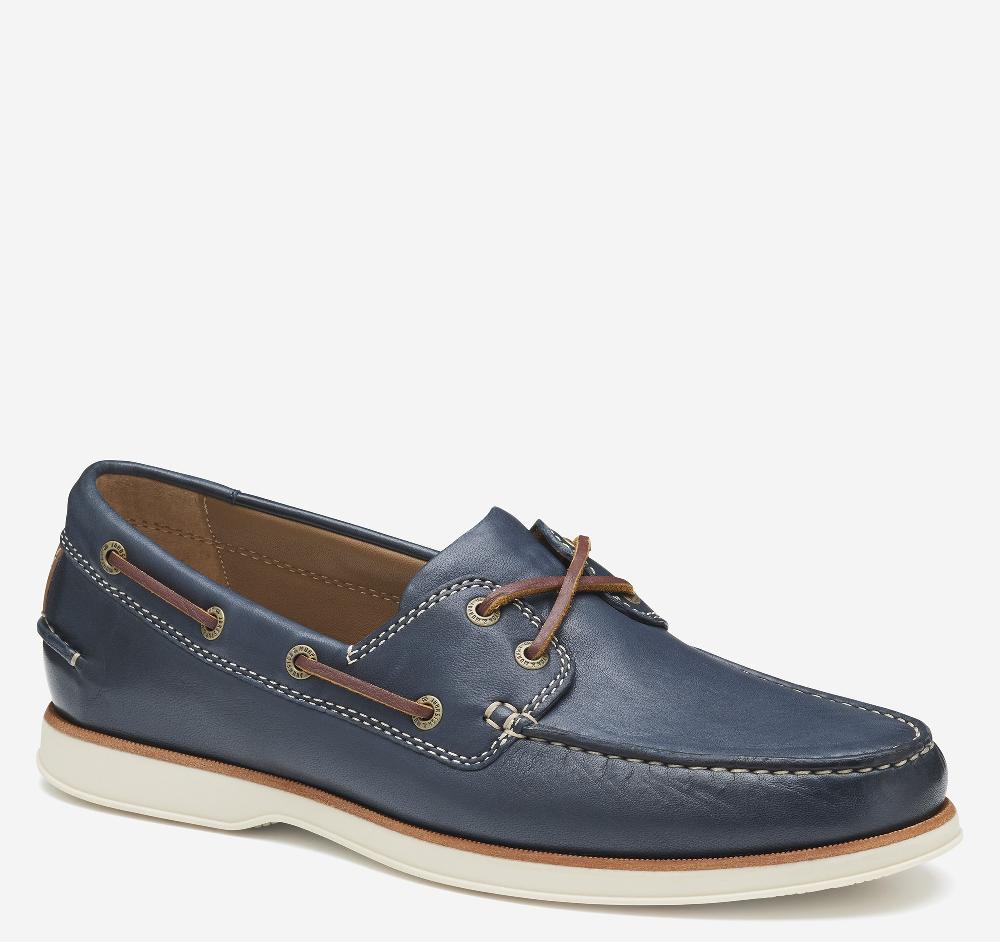 Johnston & Murphy Monaco 2-Eye Boat Shoe Navy Glove Leather