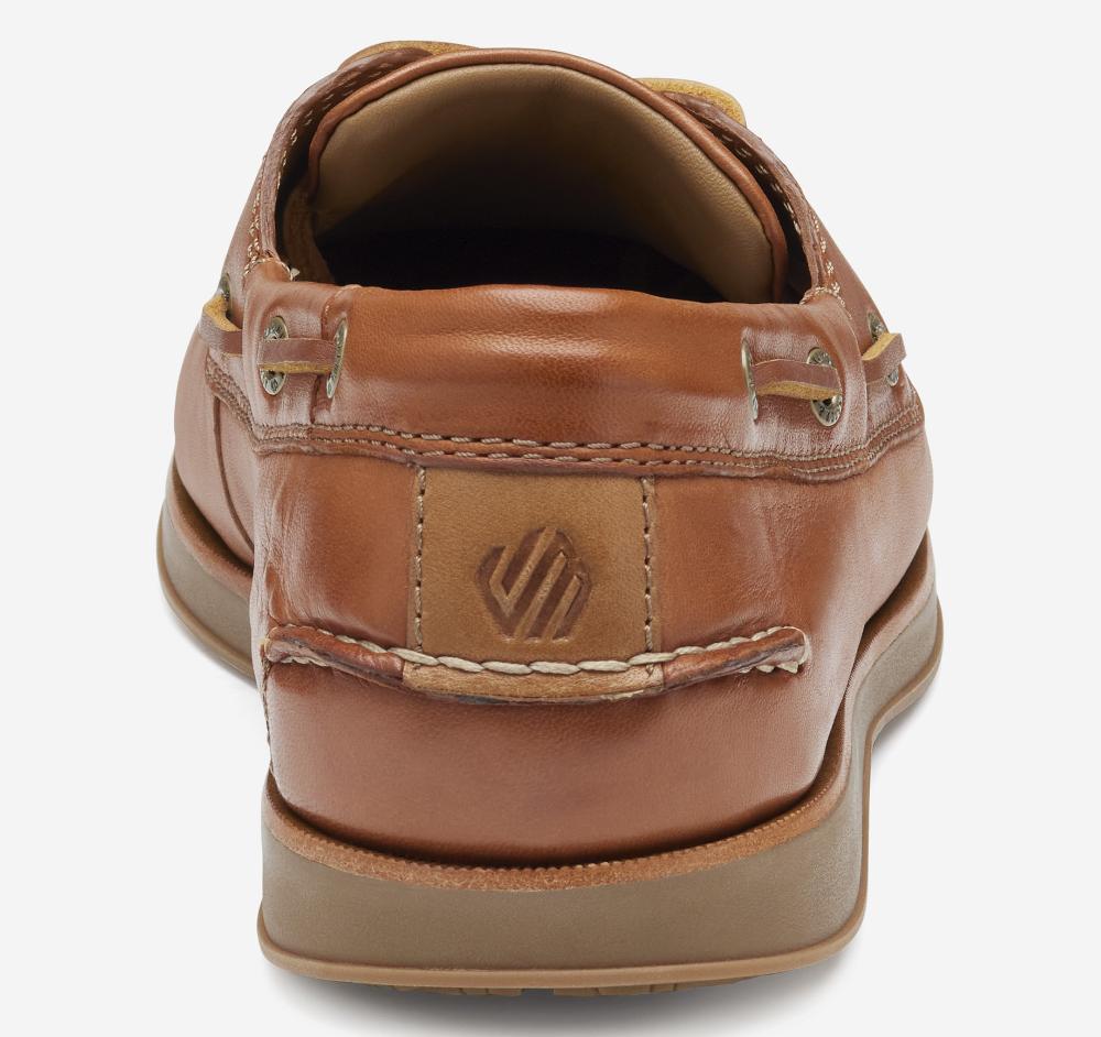 Johnston & Murphy Monaco 2-Eye Boat Shoe Tan Glove Leather