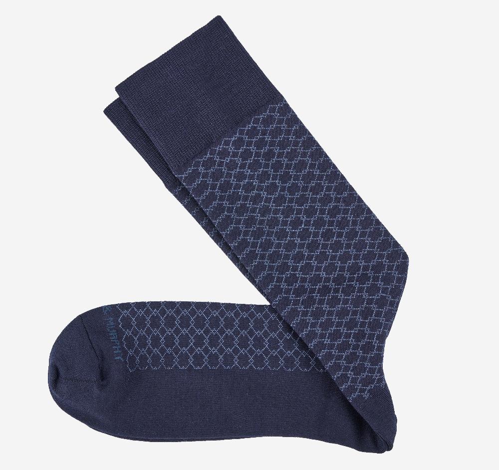 Johnston & Murphy Patterened Dress Socks Navy Diamond Links