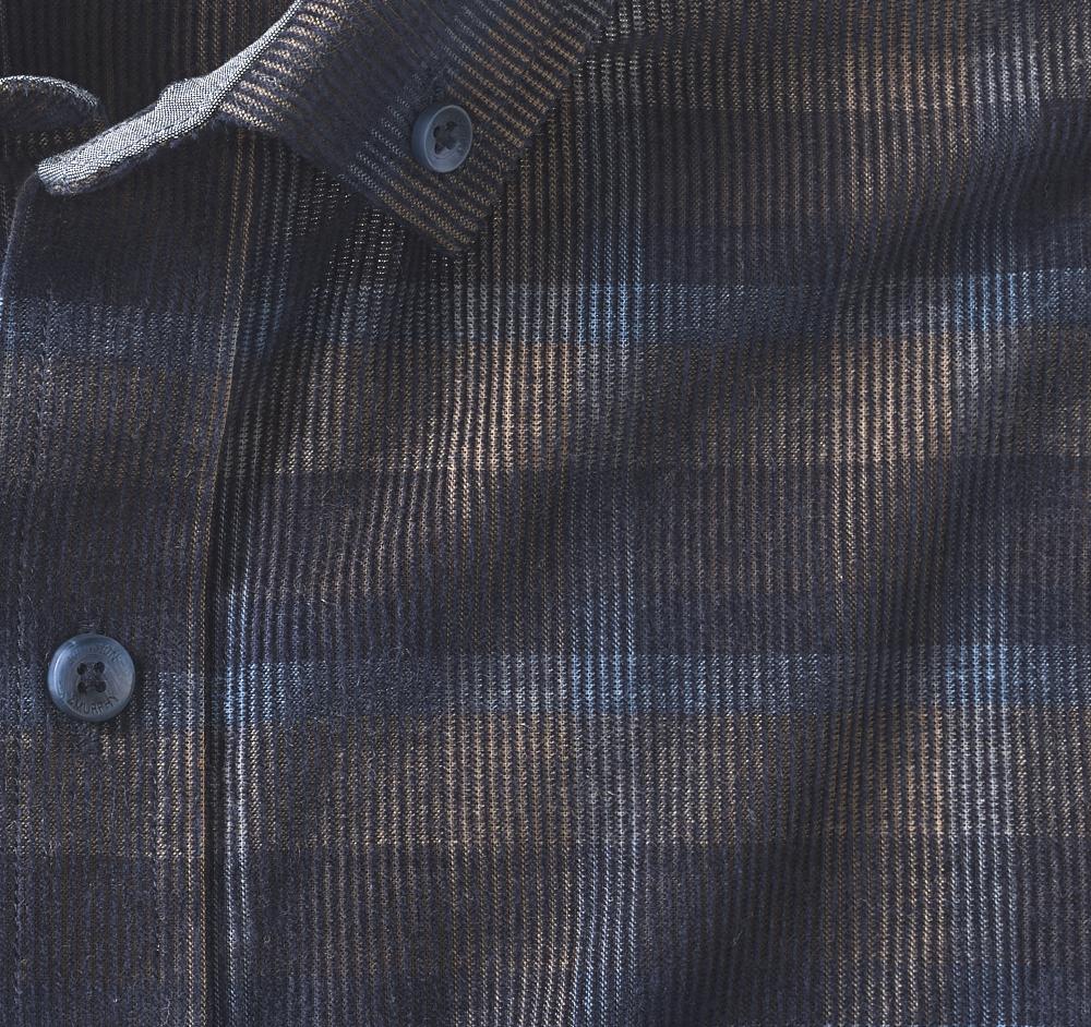 Johnston & Murphy Plaid Corduroy Shirt Navy/Brown Plaid