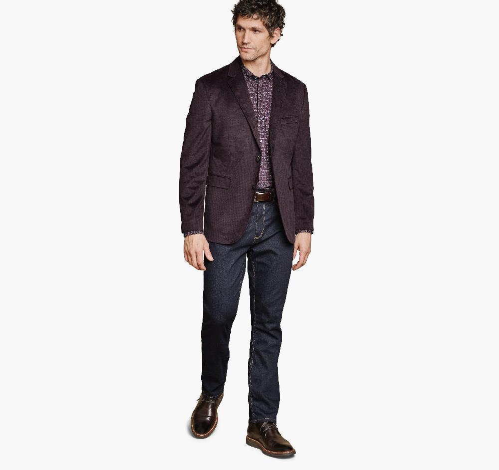 Johnston & Murphy Printed Plush 175th Anniversary Blazer Burgundy