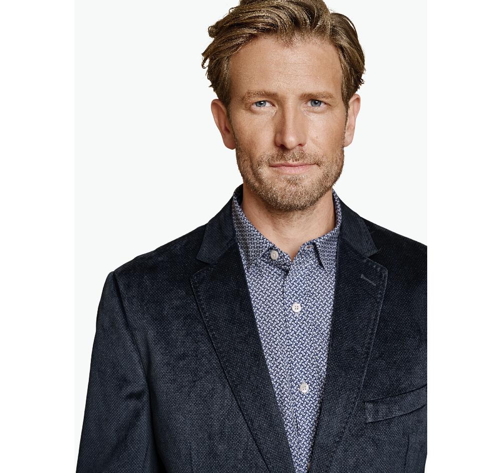 Johnston & Murphy Printed Plush 175th Anniversary Blazer Navy