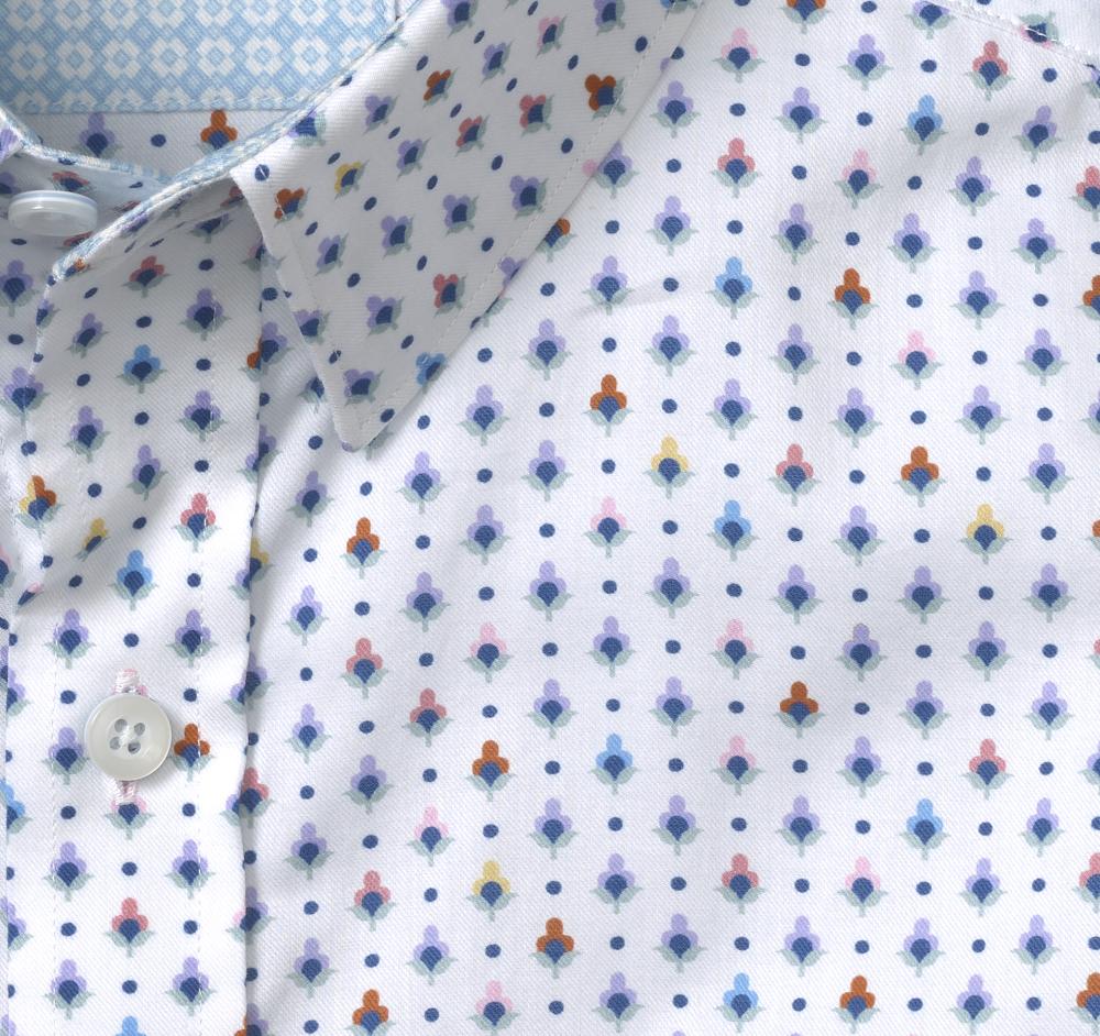 Johnston & Murphy Printed Short-Sleeve Shirt White Floral