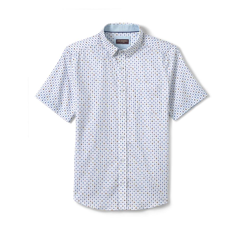 Johnston & Murphy Printed Short-Sleeve Shirt White Floral