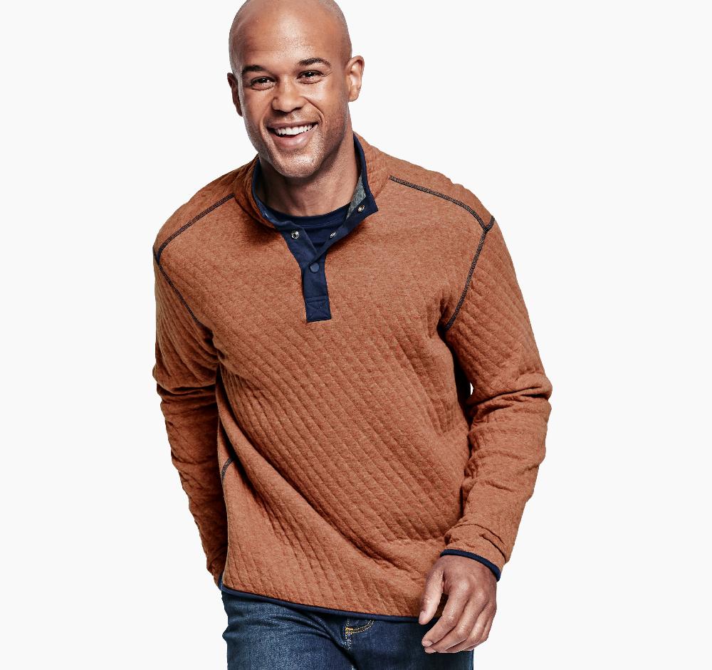 Johnston & Murphy Reversible Quarter-Snap Rust/Navy Heather
