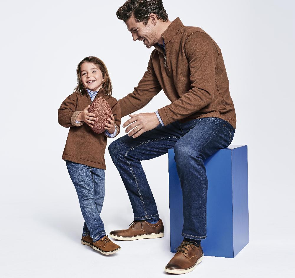 Johnston & Murphy Reversible Solid Quarter-Zip Rust/Oatmeal