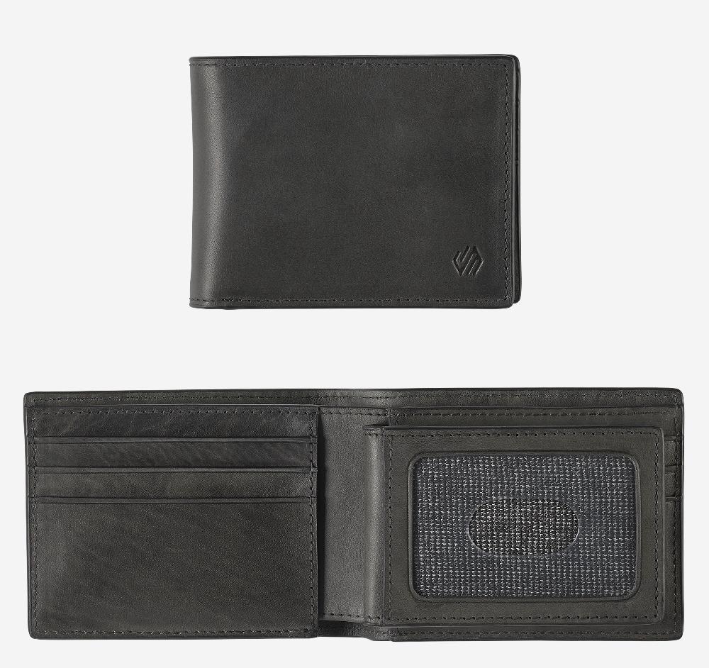 Johnston & Murphy Rhodes 2-in-1 Billfold Wallet Black Full Grain