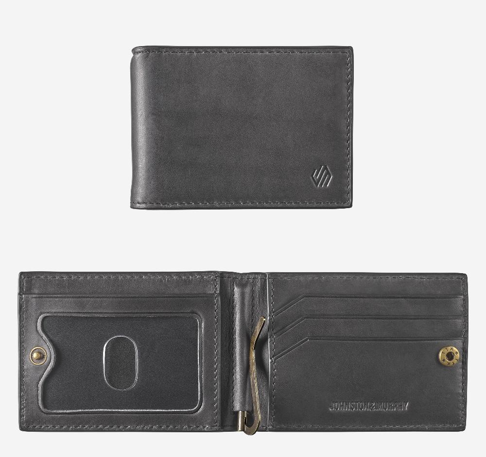 Johnston & Murphy Rhodes Snap Bill Till Black Full Grain