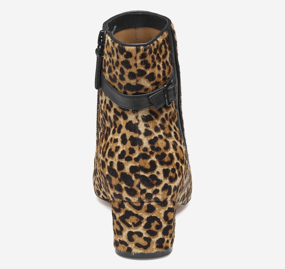 Johnston & Murphy Sienna Belted Bootie Leopard Haircalf