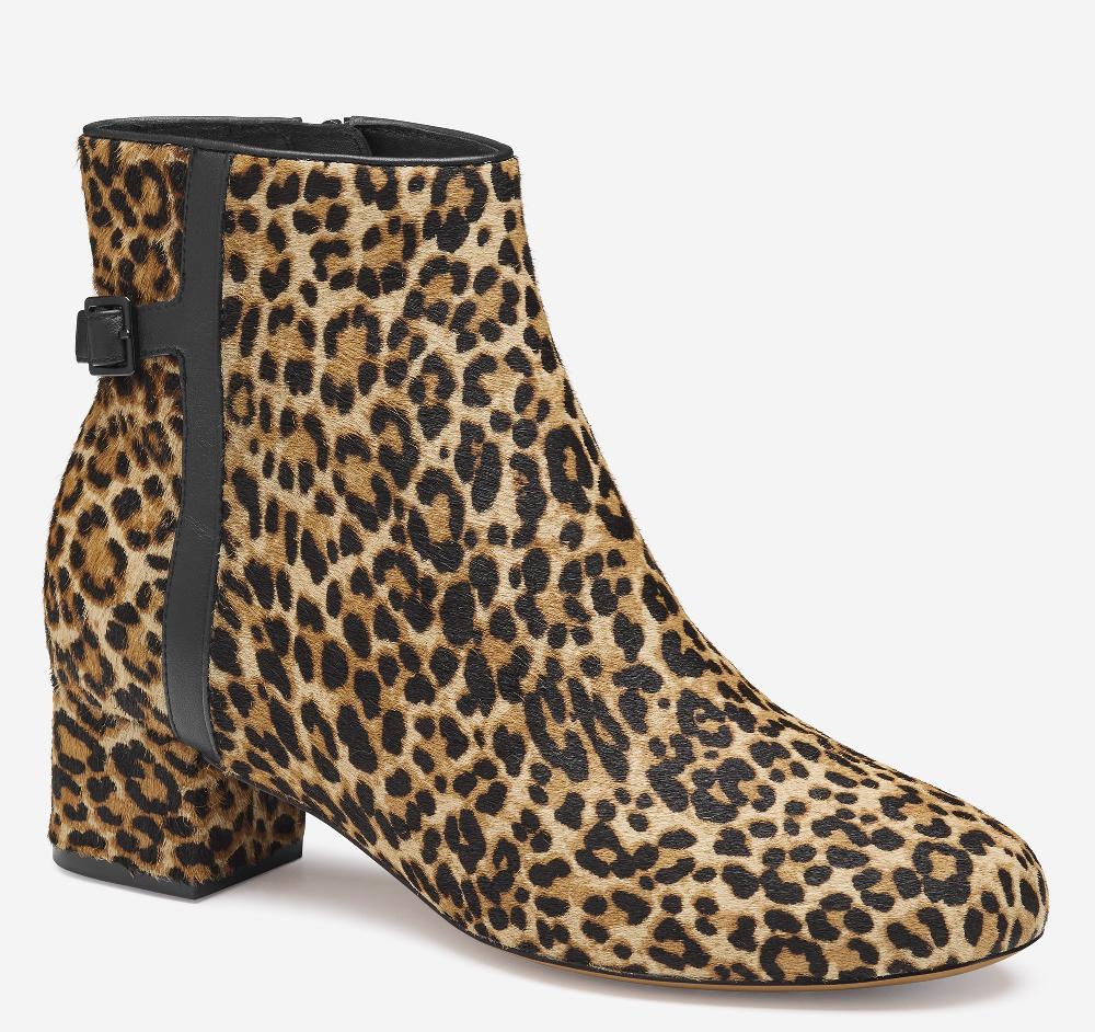 Johnston & Murphy Sienna Belted Bootie Leopard Haircalf