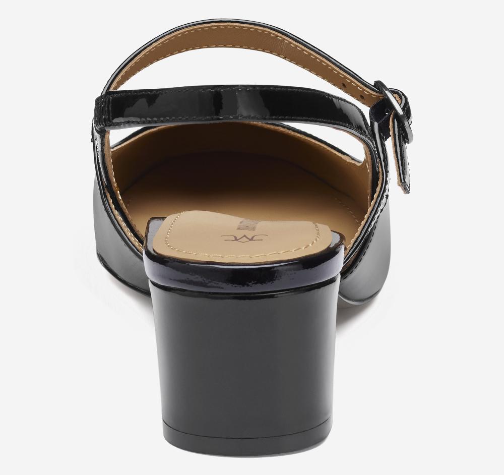 Johnston & Murphy Sienna Mary Jane Slingback Black Patent Leather