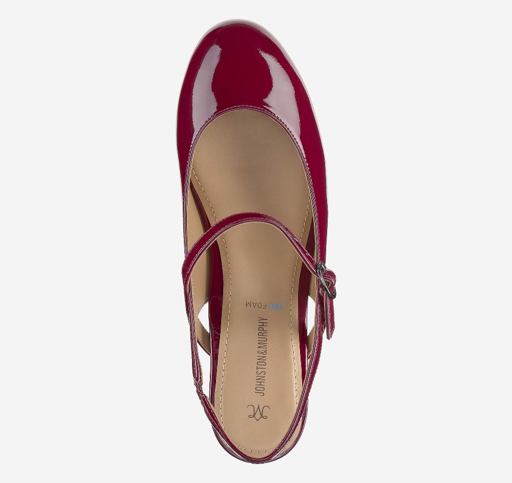 Johnston & Murphy Sienna Mary Jane Slingback Red Patent Leather
