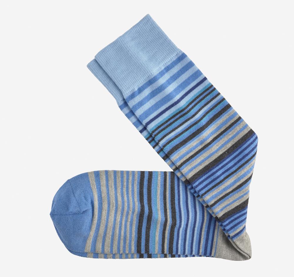 Johnston & Murphy Striped Dress Socks Blue/Multi Heathered Multi Stripe