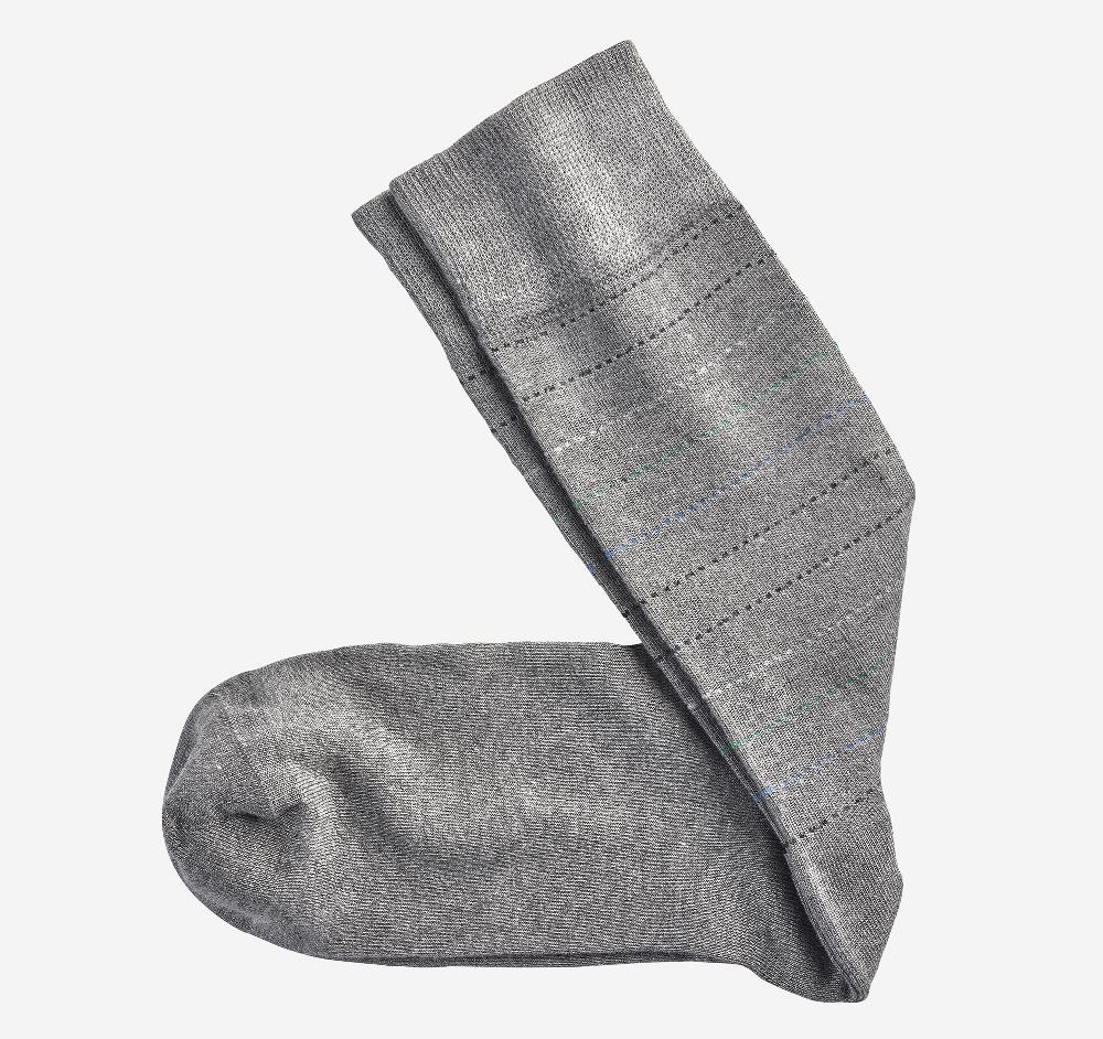 Johnston & Murphy Striped Dress Socks Gray Dotted Stripe