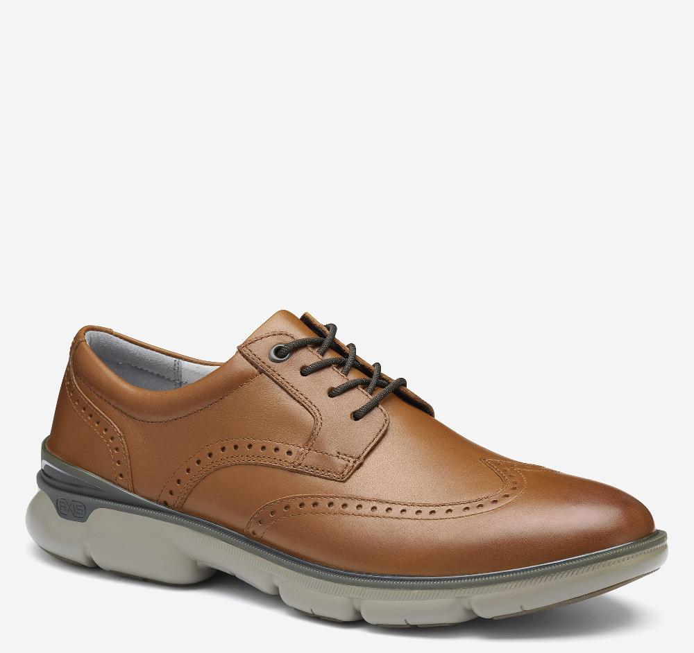Johnston & Murphy Tanner Wingtip Tan Waterproof Full Grain
