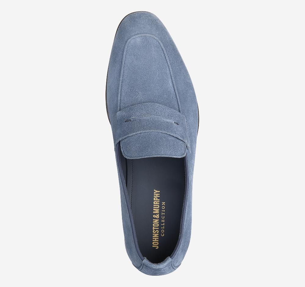 Johnston & Murphy Taylor Penny Loafer Denim Italian Suede