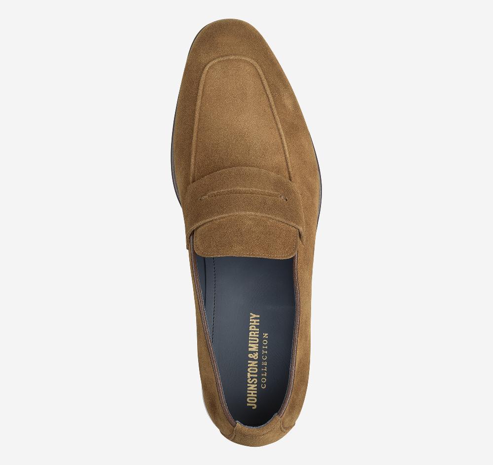 Johnston & Murphy Taylor Penny Loafer Snuff Italian Suede