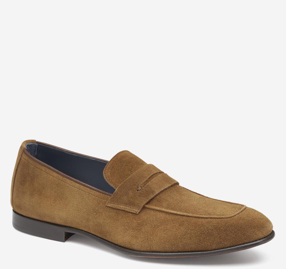 Johnston & Murphy Taylor Penny Loafer Snuff Italian Suede