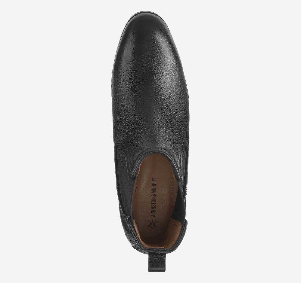 Johnston & Murphy Tinsley Chelsea Bootie Black Calfskin