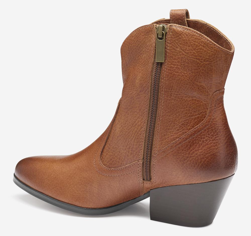 Johnston & Murphy Tristen Western Bootie Cognac Waterproof Full Grain