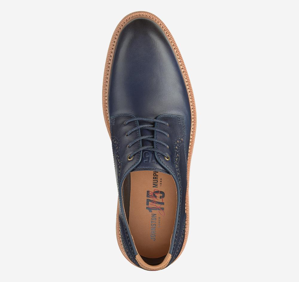 Johnston & Murphy Upton 175th Anniversary Plain Toe Navy Oiled American Full Grain