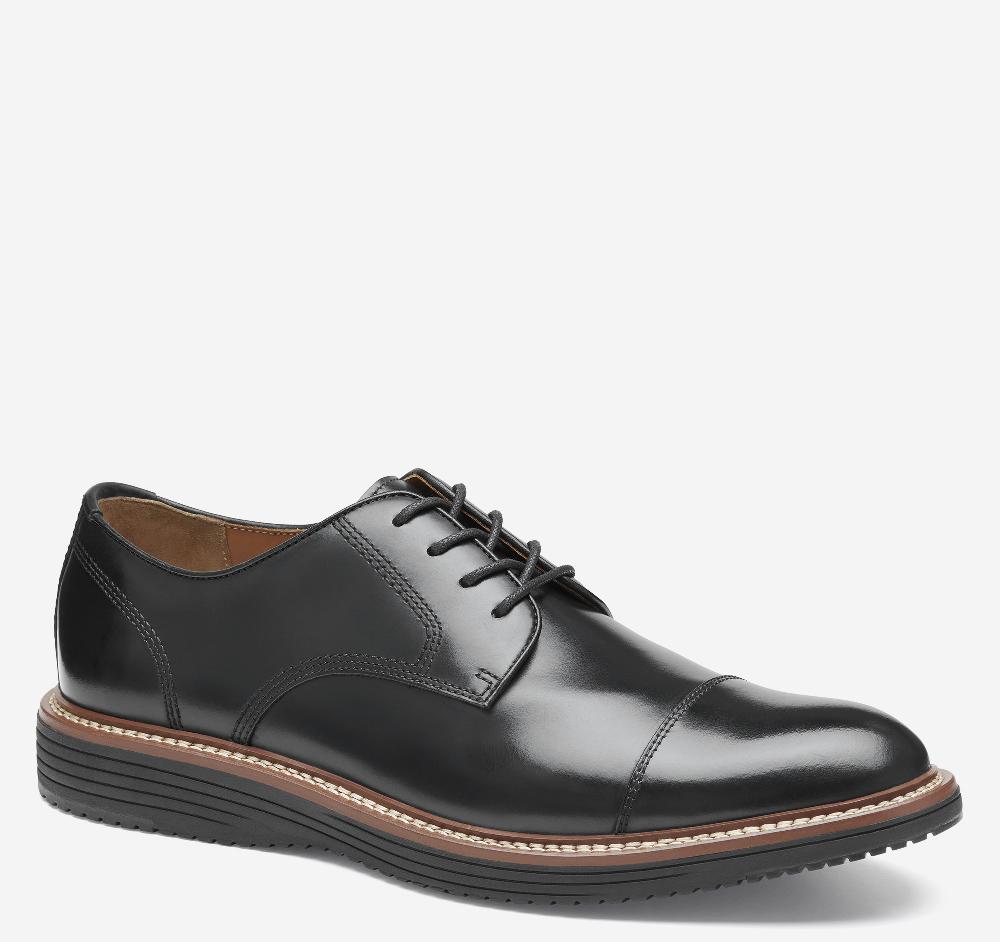 Johnston & Murphy Upton Dress Cap Toe Black Full Grain