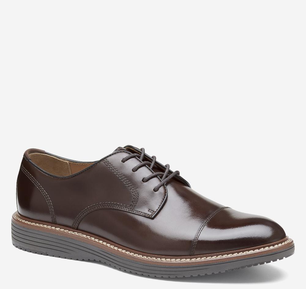Johnston & Murphy Upton Dress Cap Toe Mahogany Full Grain