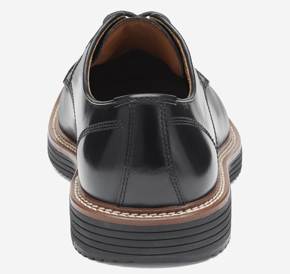 Johnston & Murphy Upton Dress Plain Toe Black Full Grain