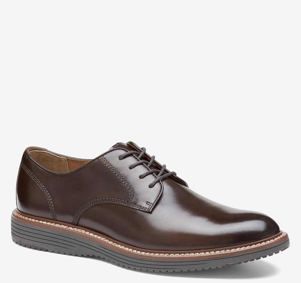 Johnston & Murphy Upton Dress Plain Toe Mahogany Full Grain