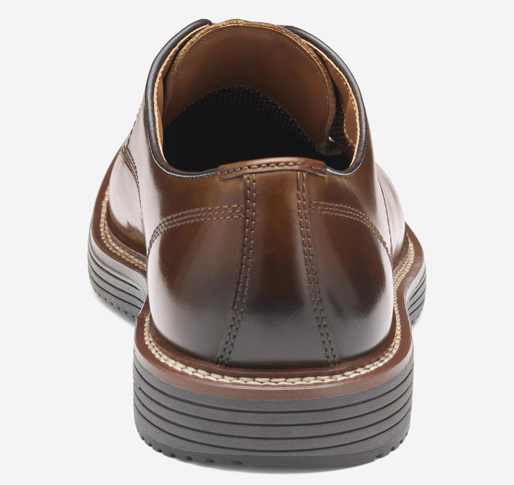 Johnston & Murphy Upton Dress Plain Toe Tan Full Grain