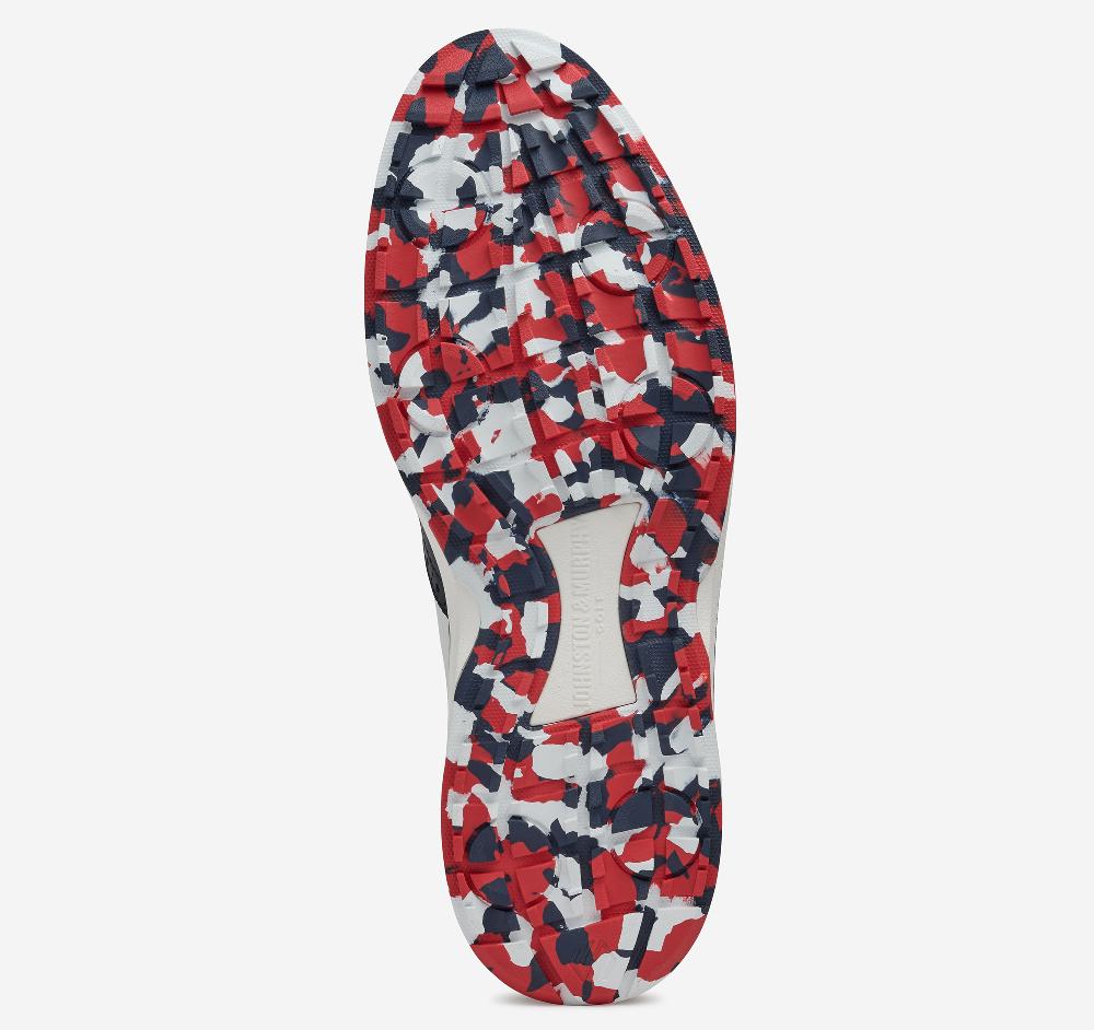 Johnston & Murphy Upton GL3 Luxe Hybrid Navy Waterproof Full Grain/White Tumbled Full Grain