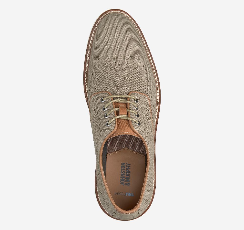Johnston & Murphy Upton Knit Wingtip Taupe Heathered Knit