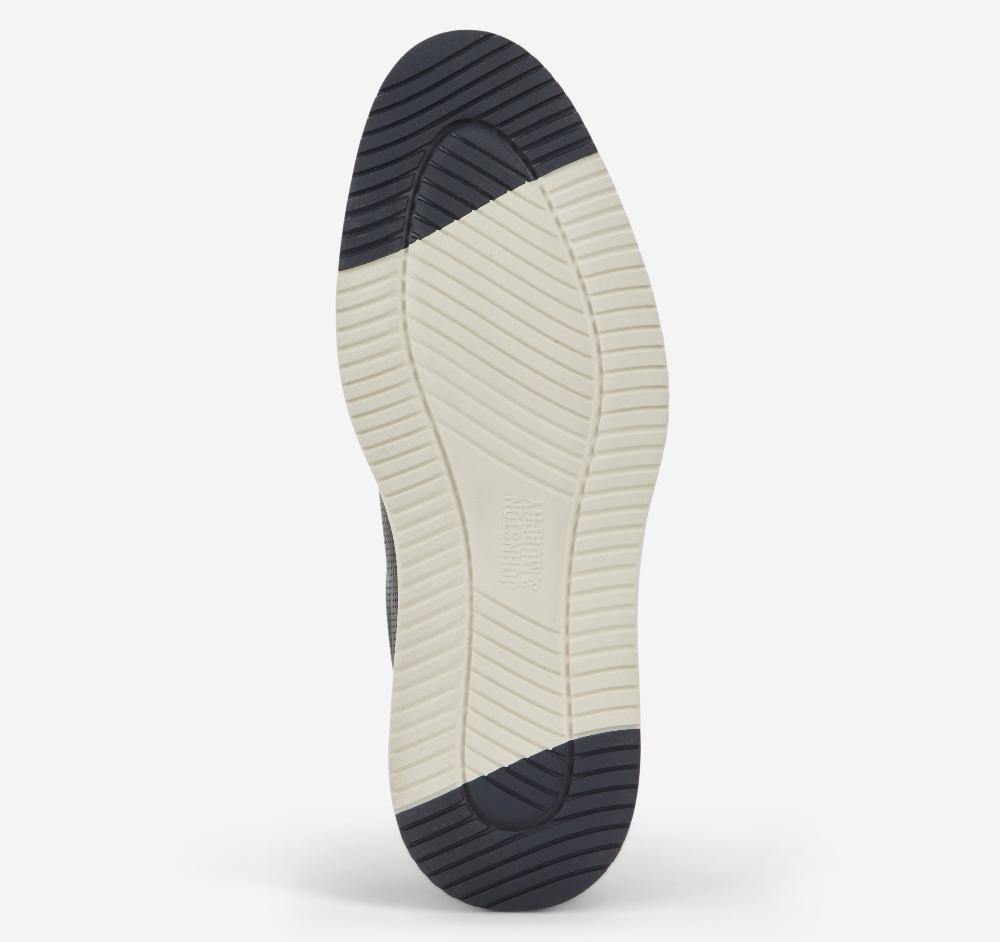 Johnston & Murphy Upton One-Piece Perfed Plain Toe Black Full Grain Leather