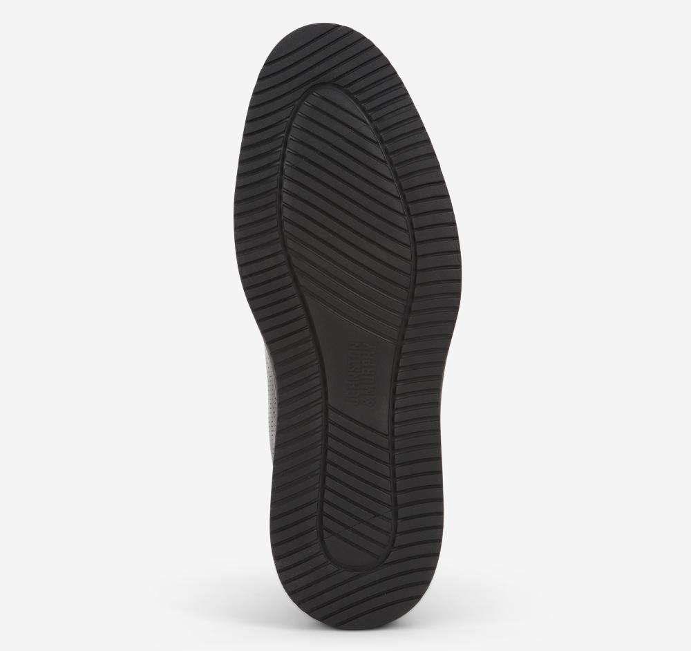 Johnston & Murphy Upton One-Piece Perfed Plain Toe Mahogany Full Grain Leather