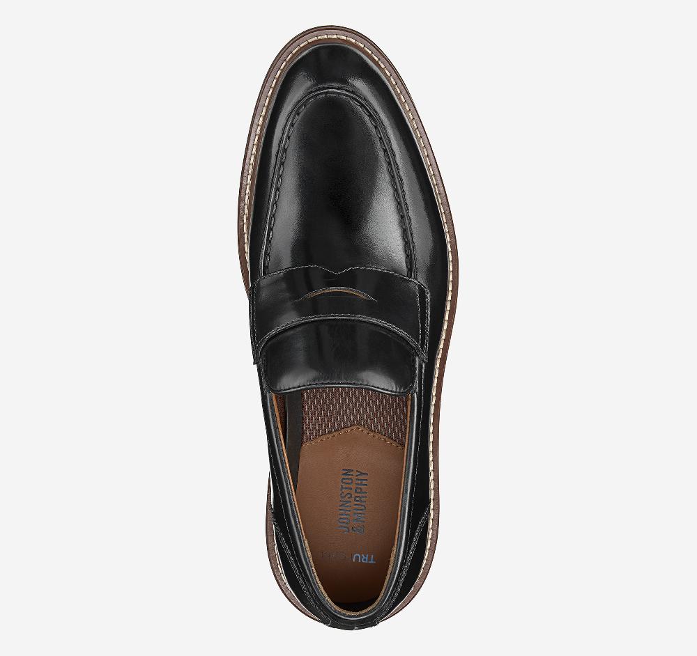 Johnston & Murphy Upton Penny Loafer Black Full Grain