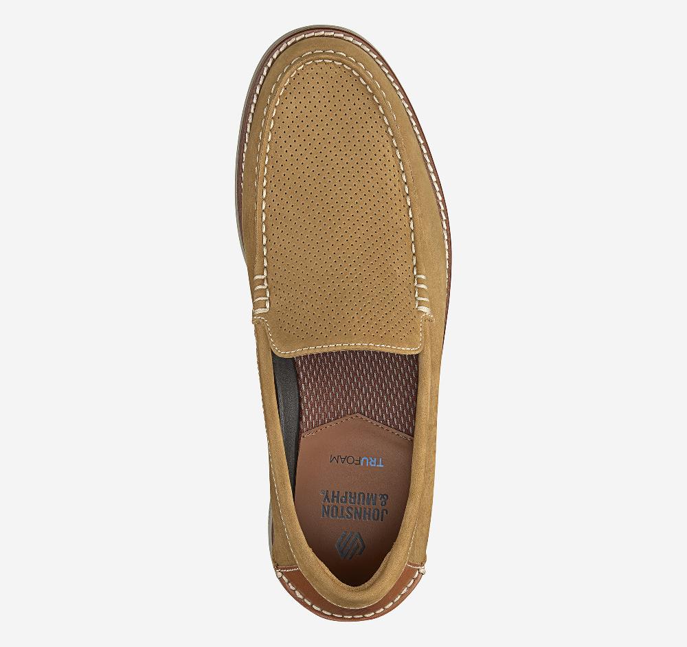 Johnston & Murphy Upton Perfed Venetian Loafer Snuff Nubuck